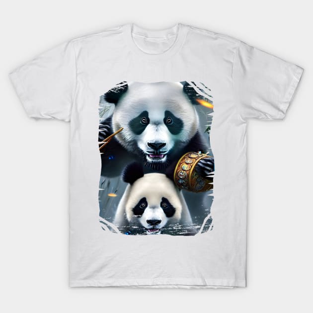 Panda Family T-Shirt by Meca-artwork